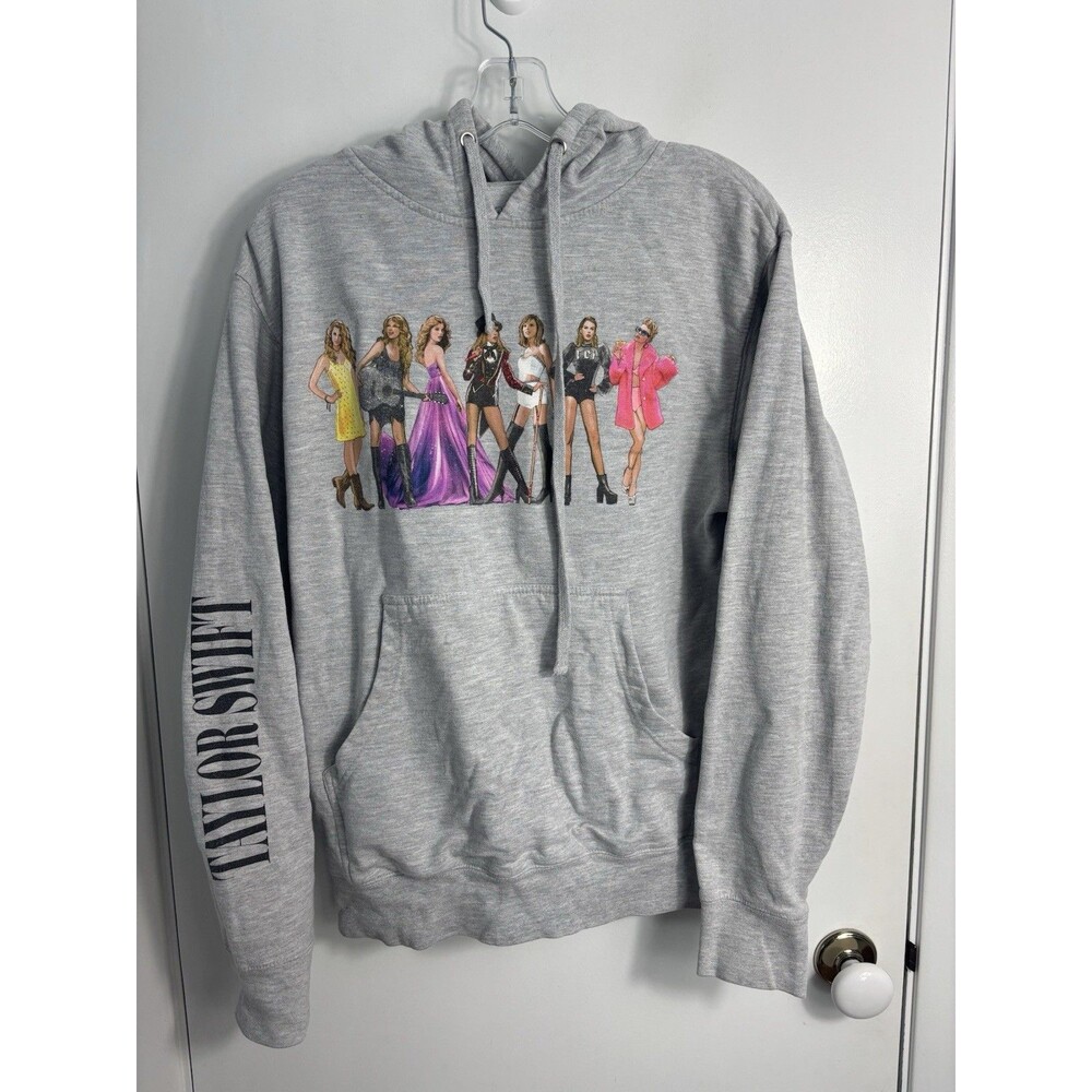 Taylor Swift Grey Eras Hoodie Sweatshirt Sz Adult Small Debut to Folklore Eras